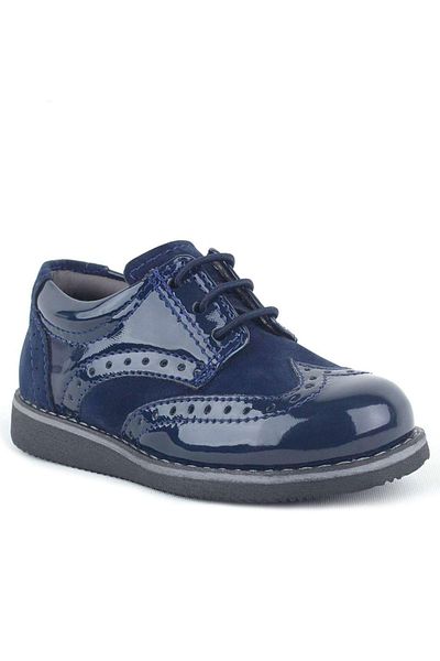 Rakerplus Navy Blue Patent Leather Classic Baby Boy Shoes