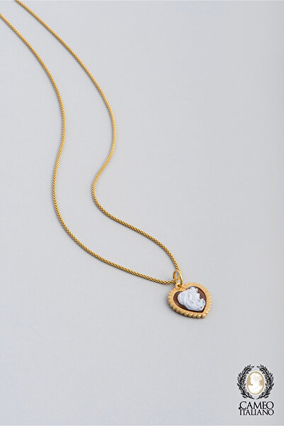 So CHIC... Cameo Italiano Venedik Güzeli 18 Ayar Sarı Altın Kaplama 45 Cm Gümüş Kolye