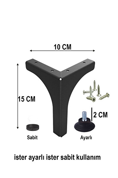 Minart Metal Mobilya Ayak 15cm Mobilya, Dolap, Koltuk, Kanepe, Tv Ünitesi Aya...
