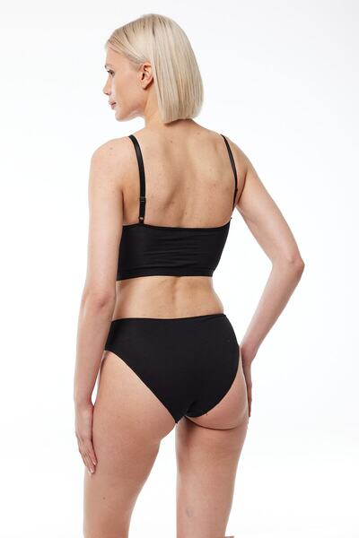 Malabadi Chiloți negri pentru femei, 6-pachet, modal, cu talie îngustă, talie medie 187