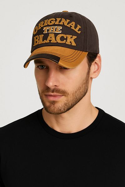 CosmoOutlet Original The Black Washed Vintage Model Adjustable Back Unisex Yellow-Brown Hat