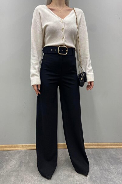 lizge giyim BOL PAÇA KEMERLİ PANTALON