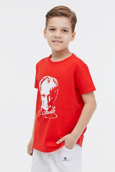 lumberjack Ul 11Ata01 4Fx Red Unisex Kids Short Sleeve T-Shirt