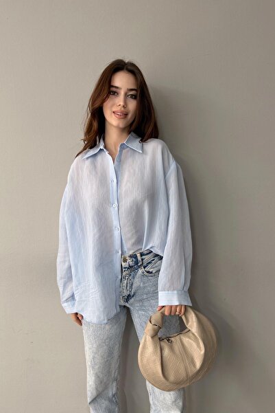 lizge giyim OVERSİZE UZUN KOLLU GÖMLEK