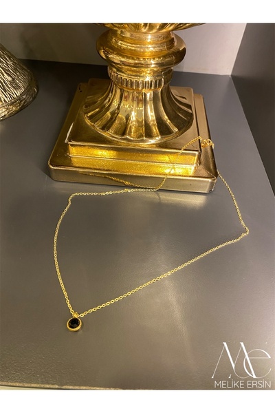 Kadın Gold Çelik Zirkon Taşlı Aytaşı Kolye