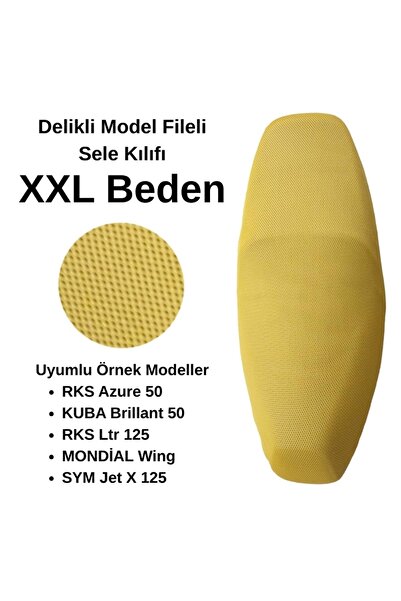 EŞREFOĞLU-EMA Husa pentru scaunul scuterului, plasă galbenă, mărime XXL