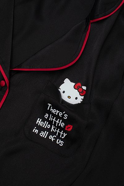 Hello Kitty Licensed Button Short Satin Shorts Pajama Set