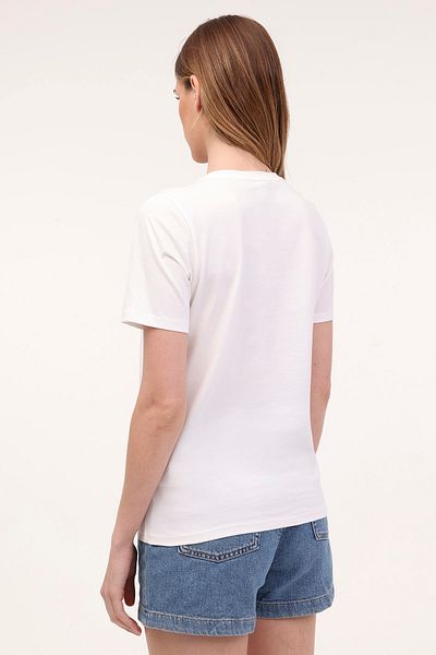 lumberjack WL MARY 11GFL979 4FX - Ecrufarbenes Kurzarm-T-Shirt für Damen