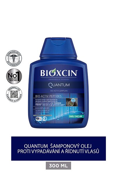 Bioxcin Kvantový šampon Koupit 3 Zaplaťte 2 pro mastné vlasy 3x300 ml - Šampon pro vypadávání vlasů pro jemné vlasy