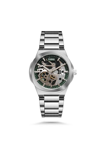 catera Men's Multifunctional Silver Steel Watch