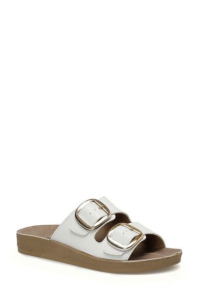 Polaris 401056Z4FX White Women's Flat Slippers