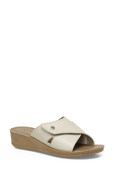 Polaris 405239.Z4Fx Gold Women's Wedge Heel Slippers
