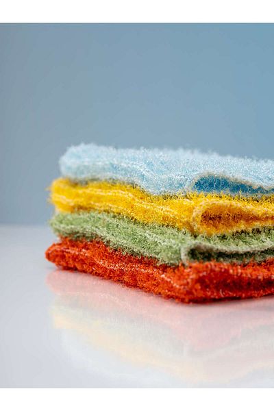 LET'SCRUB Super Flexible Bath Loofah Set - 4 Pieces Hand Made Bath Loofah - Chemistry Character - 20X30 cm ±5