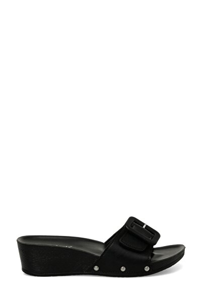 Polaris 405064.Z4FX Μαύρες γυναικείες παντόφλες με τακούνι