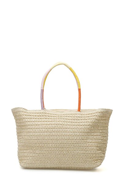 Butigo Wicker NAKIS OMZ 4FX - Women's Sand Color Shoulder Bag