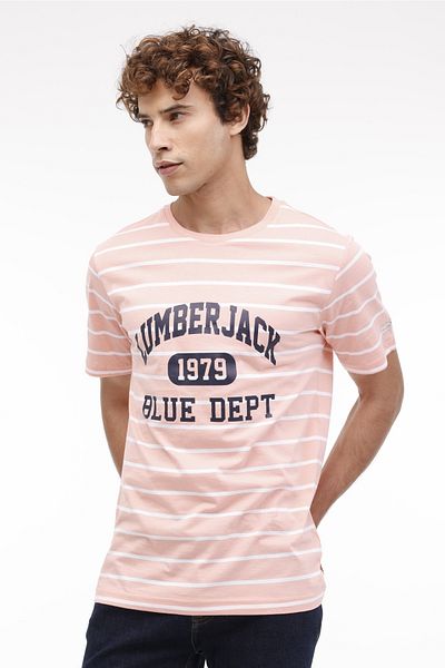 lumberjack Ml Hector 11urb1053 4fx - Ανδρικό κοντομάνικο μπλουζάκι από σολομό