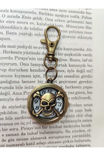 emresaat Kuru kafa kapaklı kolye anahtarlık saat