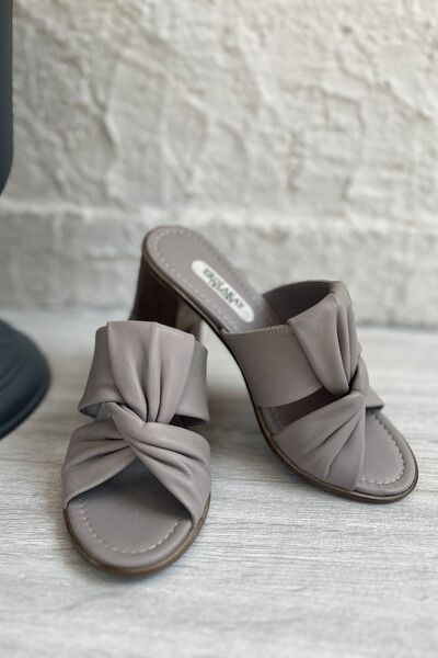 ERDİ AKAY Γυναικείες παντόφλες Comfort με τακούνι από γνήσιο δέρμα