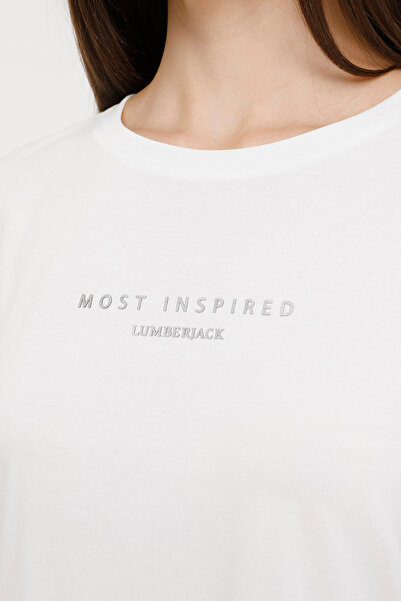 lumberjack Wl Blaır 11ct1092 4fx Ekru Kadın Kısa Kol T-shirt