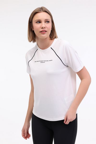 lumberjack Tricou alb cu gât rotund Anisa pentru femei