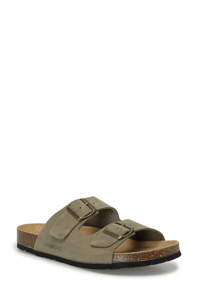 lumberjack Men's Mendy Lth 4Fx Khaki Slippers