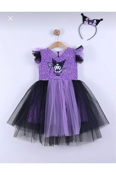 Lumia Baby Rochie și coroană pentru fete cu imprimeu Kuromi