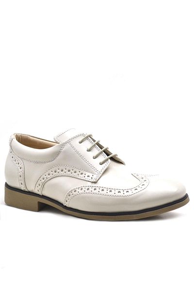 Rakerplus Μπεζ λουστρίνι με κορδόνια Classic Boy's Shoes