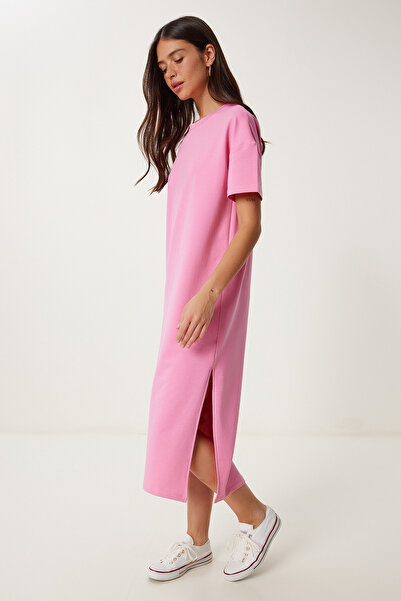 Lovelyİstanbul Βαμβακερό Καλοκαιρινό Casual Χτενισμένο Βαμβακερό Φόρεμα ΑΝΟΙΧ...