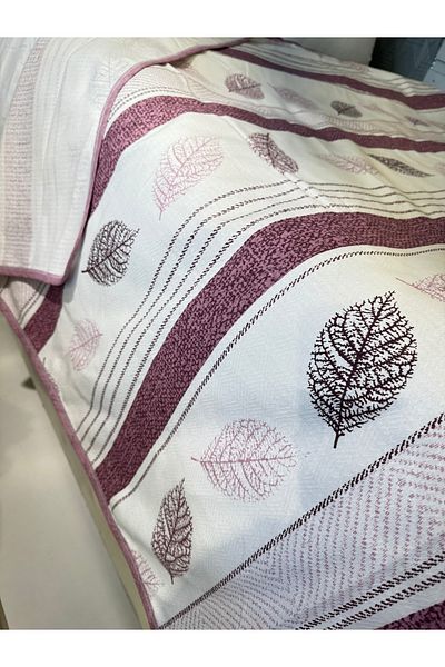 ŞENER HOME Leaf Pattern Printed 150X240 Cm. Single Single Pike