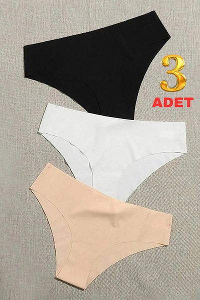 Limon Socks High Waist Seamless Elasticless Kilot Laser Cut Non-Marking (3 Pcs) Women's Panties