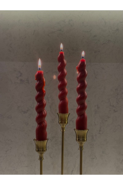 mumeleven Yılbaşı Burgu Mum Set | Kırmızı (3 ADET)