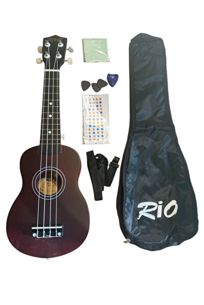 müzikhane Soprano Kahverengi Ukulele Kılıf Askı Pena Stiker