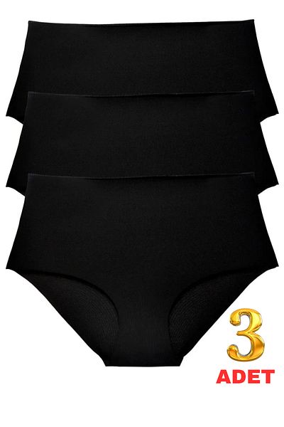 Limon Socks High Waist Seamless Elasticless Kilot Laser Cut Non-Marking (3 Pcs) Women's Panties
