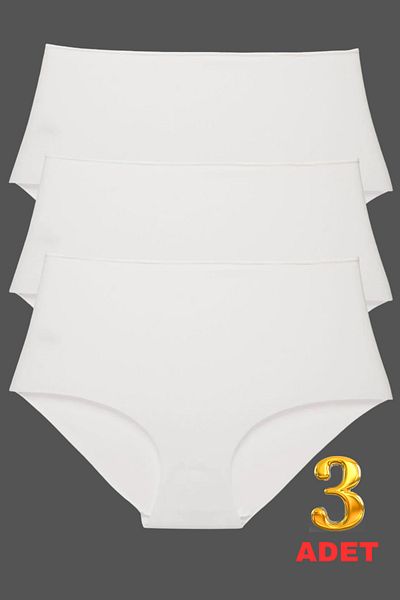 Limon Socks High Waist Seamless Elasticless Kilot Laser Cut Non-Marking (3 Pcs) Women's Panties