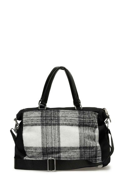 lumberjack Kostkovaná zdobená dámská taška přes rameno Kl 4pr Černá