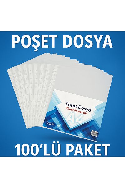 ANI OFİS KIRTASİYE A K Transparent Bag File 100 Pieces – Perforated, Folder Compatible (A4)
