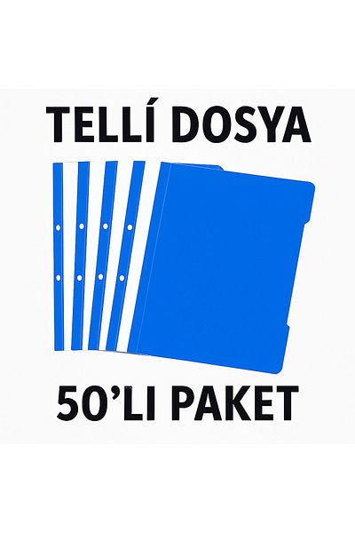 ANI OFİS KIRTASİYE A K Ring Binder Blue A4 – Pack of 50 Plastic Folders with Holes