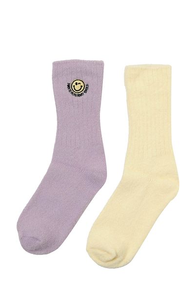 Polaris Smıle Wrm 2 Lı Skt-W 4Pr Lıla Multi Women's Socks