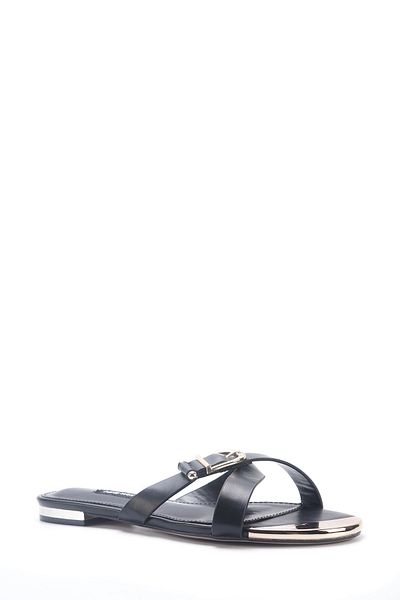 Nine West MALVINA 5FX Schwarze flache Damenhausschuhe
