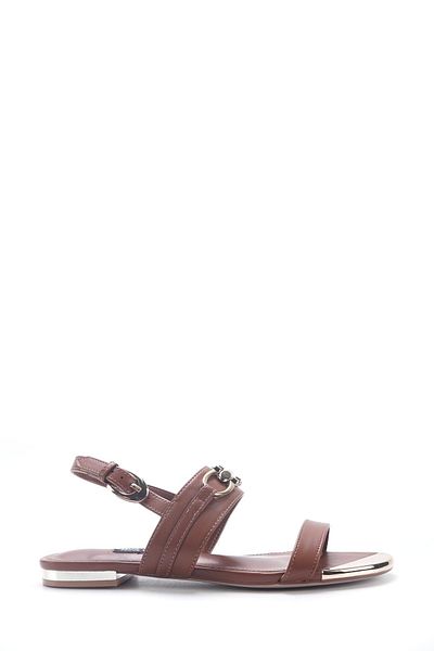 Nine West Maıs 5fx Braune flache Damensandalen