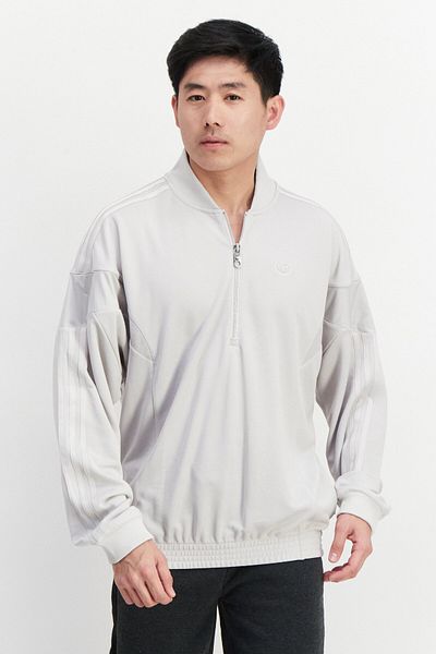 Adidas Originals Men Sportswear Fit Long Sleeve Training Sweatshirts, Light Grey