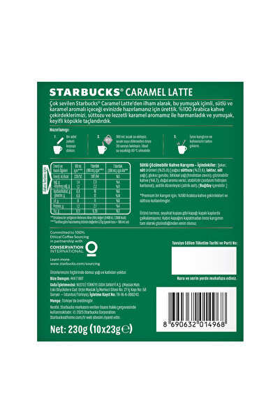 Starbucks Caramel Latte Premium Kahve Karışımı 23 gr x 30 Adet