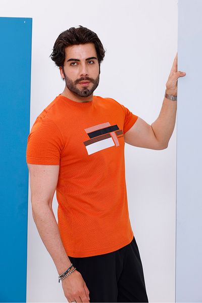 Piyera Men's Tile Crew Neck Printed T-Shirt - 170