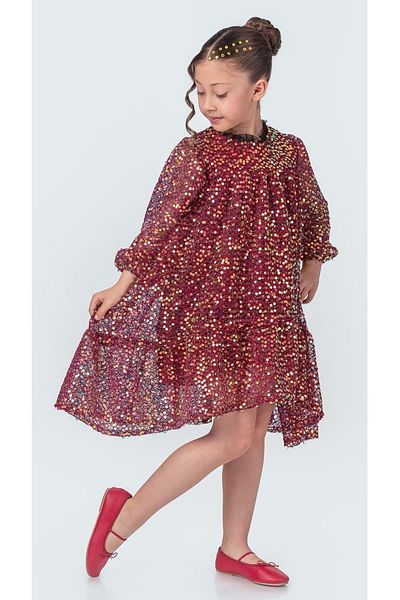 Mnk Baby&Kids Likio Vintage Sequin Girl's Evening Dress M00739 Bordo