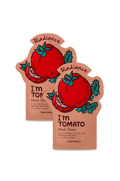 TONYMOLY Face Mask I'm Real Brightening and Purifying Tomato Skin Care X2 Pieces