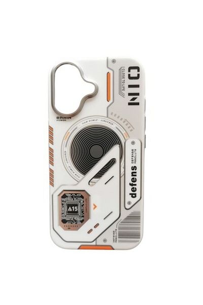 Gtech Carcasă de telefon Cyberpunk / Sci-Fi, G-tech, compatibilă cu Apple iPhone 16, elemente grafice, argintie