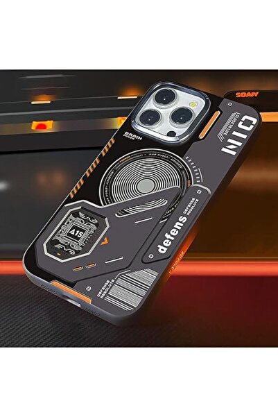 Gtech Carcasă de telefon Cyberpunk / Sci-Fi, G-Tech, compatibilă cu Apple iPhone 16, compatibilă cu MagSafe, neagră