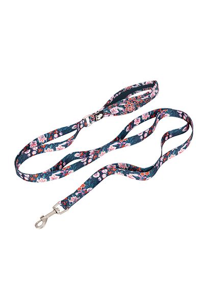 True Love Colorful Floral Patterned Blue Leash Strap with Neoprene Sponge