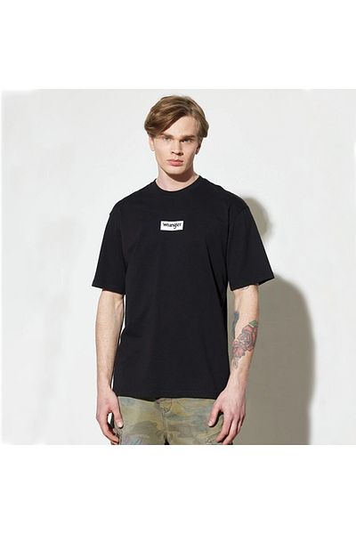 WRANGLER Black Regular Fit Crew Neck 100% Cotton T-Shirt