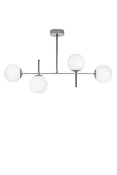 Fer Avize Cello Modern Luxury Design Gray Color White Glass Ceiling Dining Table Top - Living Room 4-Piece Chandelier